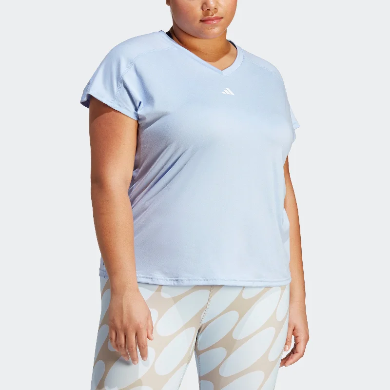 Women's adidas AEROREADY Train Essentials Minimal Branding V-Neck Tee (Plus Size)