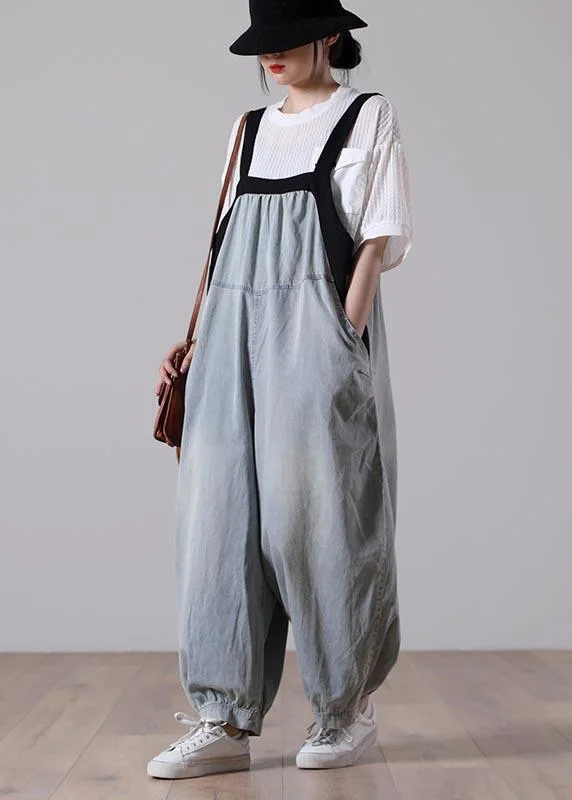 New Women Loose Light Blue denim Jumpsuit