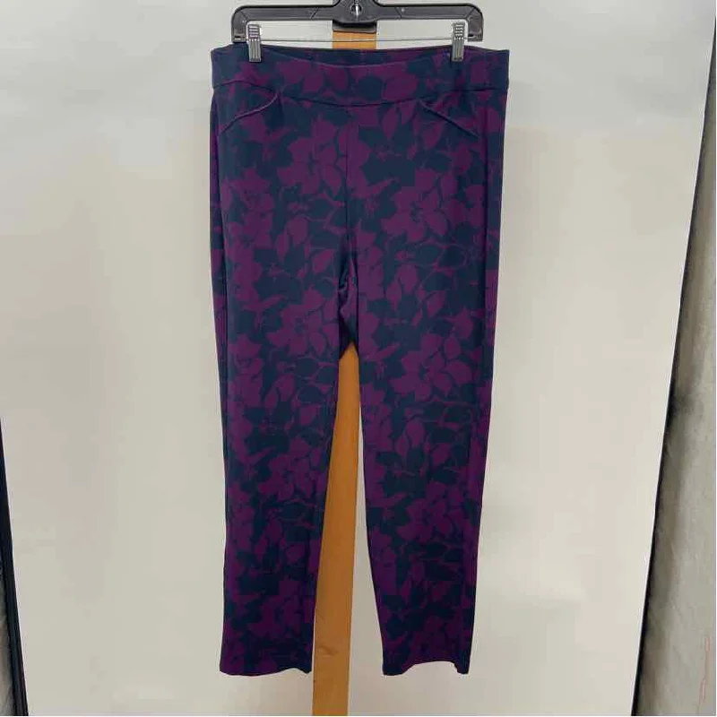 Chico's Women's Size 12 Black Floral Pants