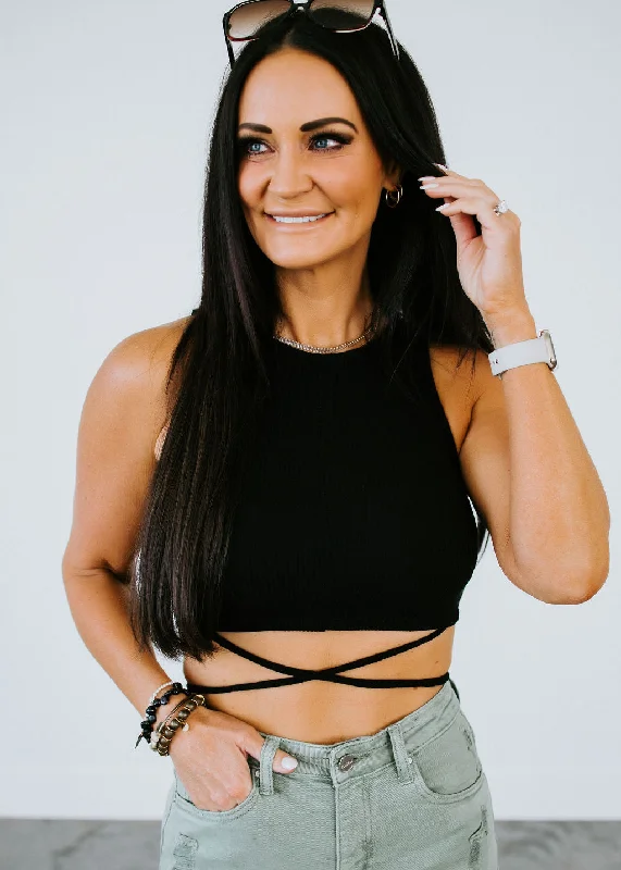 Claudia Waist Tie Crop Tank