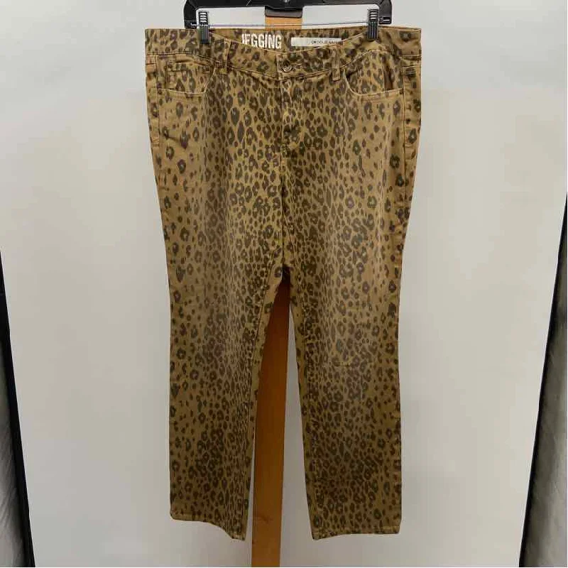 DKNY Women's Size 16 Tan Animal Print Pants