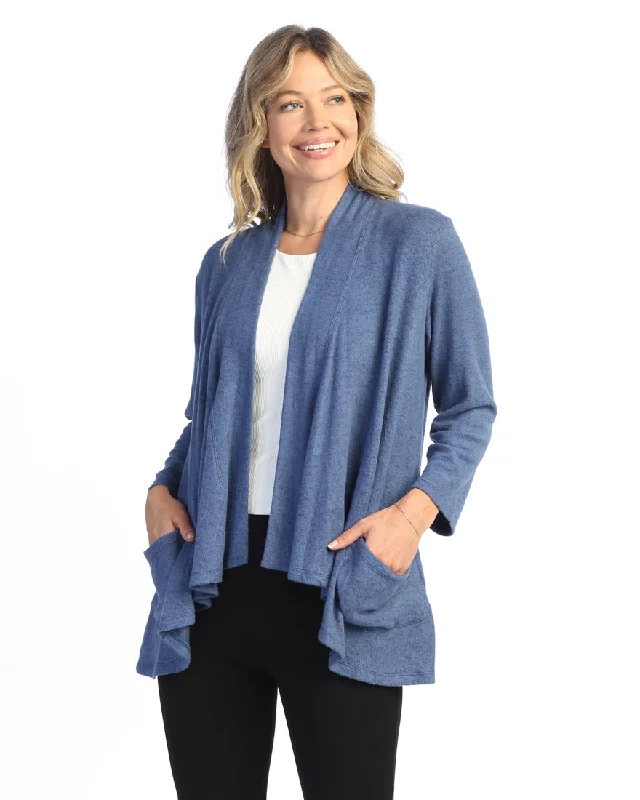 Jess & Jane Brushed Hacci Draped Cardigan - VP4