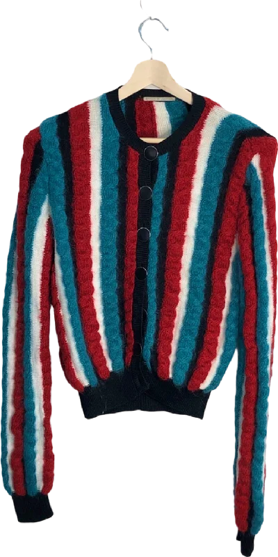 Marco De Vincenzo Multicolour Striped Cardigan UK 10