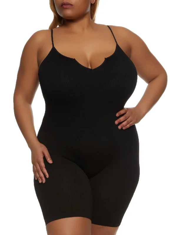 Plus Size Notch Neck Cami Romper