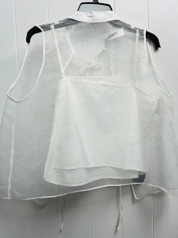 Blouse Sleeveless By Zara In White, Size: M