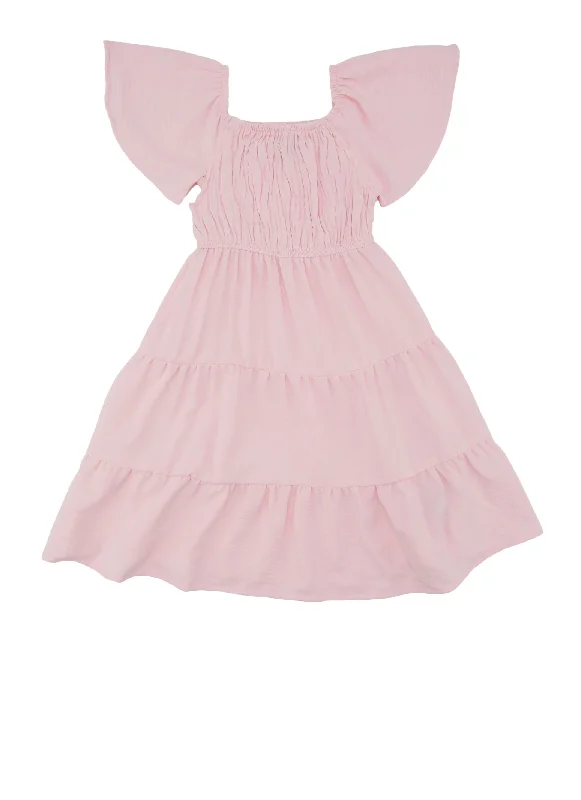 Little Girls Smocked Tiered Dress