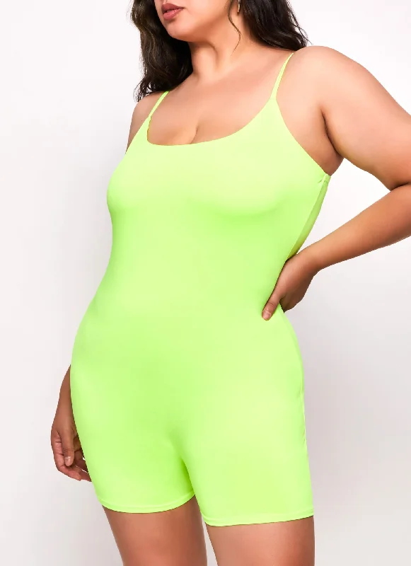 Plus Size Solid Cami Romper