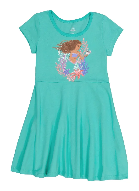 Little Girls The Little Mermaid T Shirt Skater Dress