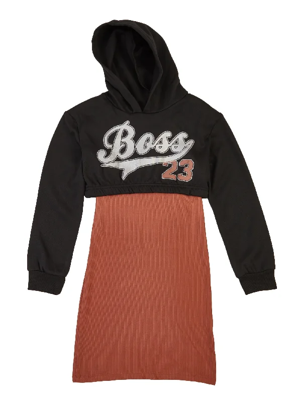 Girls Boss 23 Graphic Hoodie and Tank Dress