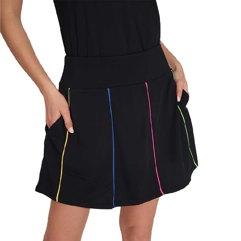 G Lifestyle Multi Color Piping Skort - Black/Bright Multi-FINAL SALE