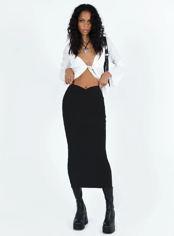 Hatcha Midi Skirt Black