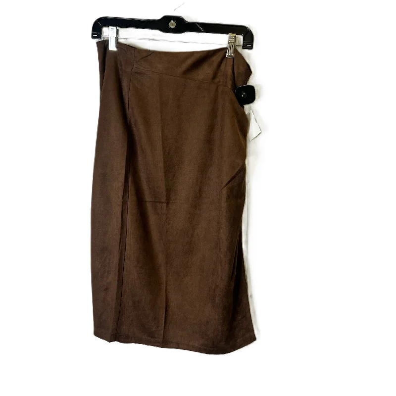 Skirt Midi By Hem & Thread In Brown, Size: L