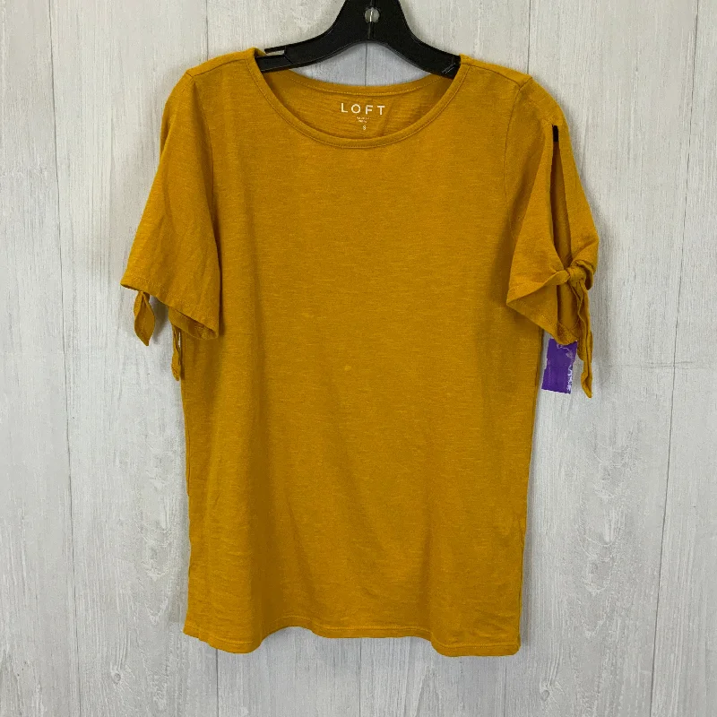 Top Short Sleeve Basic By Loft In Yellow, Size: S