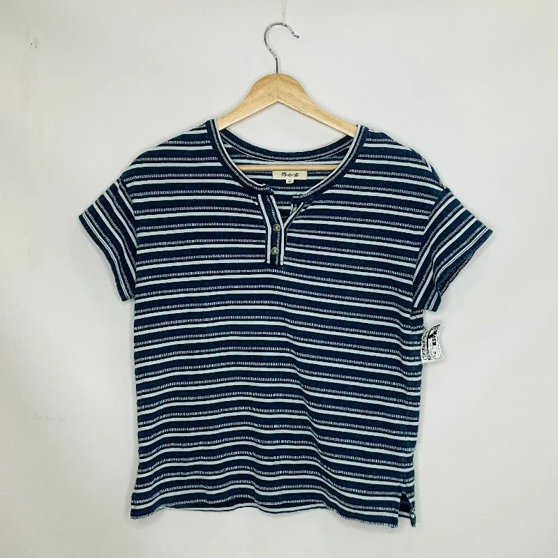 Top Short Sleeve By Madewell In Striped Pattern, Size: Xs