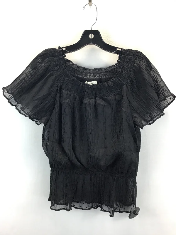 Top Short Sleeve By Mine In Black, Size: L