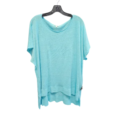 Top Short Sleeve Designer By Eileen Fisher In Blue, Size: Xl