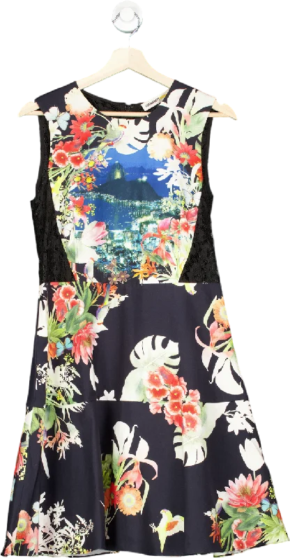 Clements Ribeiro Black Floral Dress UK 12