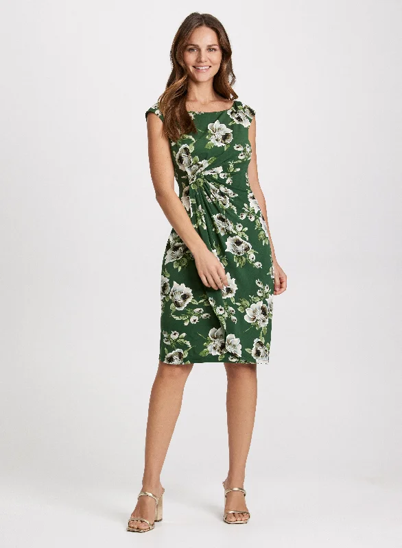 Fitted Sleeveless Floral Dress