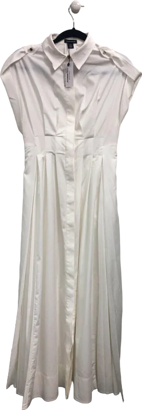 Karen Millen White Pleated Shirt Dress UK 6