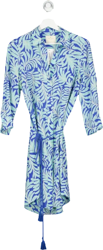 Kate Spade Blue Silk Blend Shirt Dress UK S