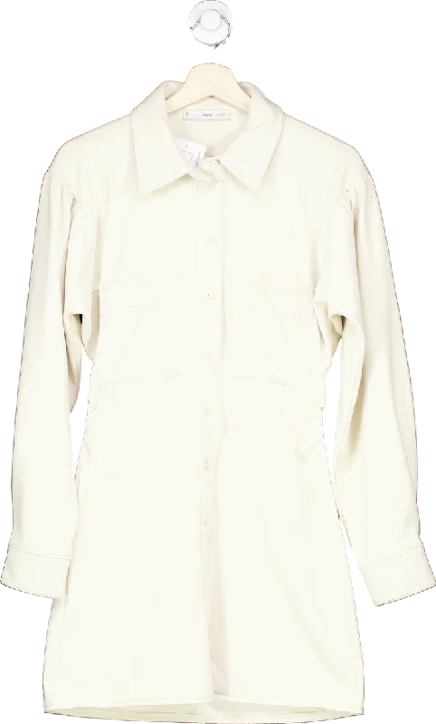 MANGO Ivory Shirt Dress UK S