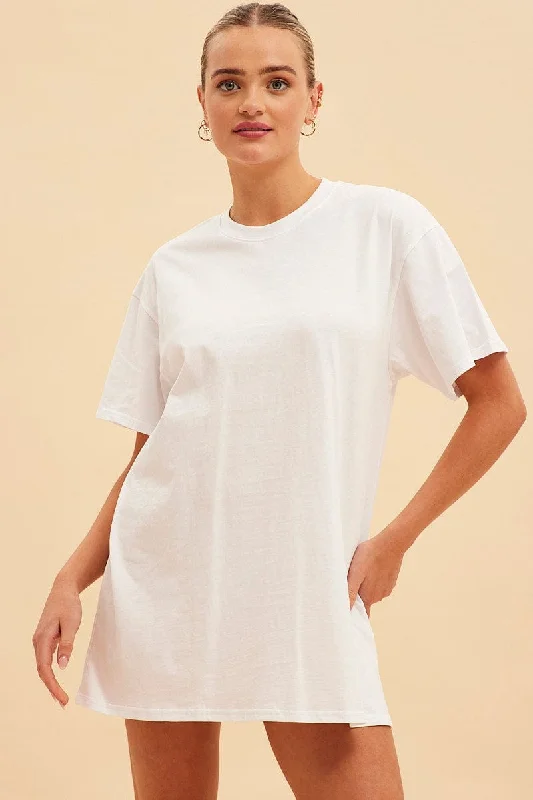 White Jamie Oversized T-Shirt Dress