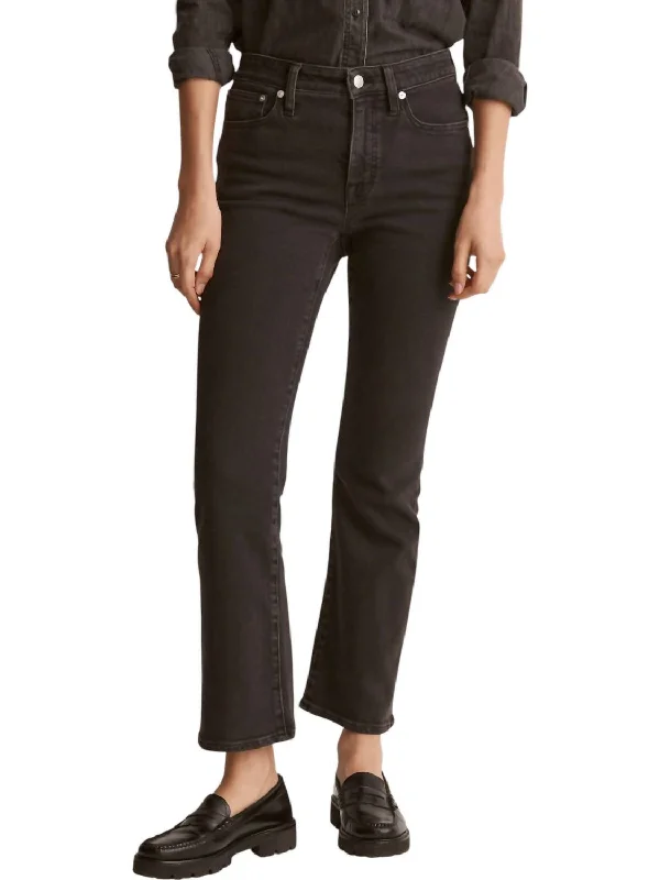 Coated Kickout Crop Jeans In Black