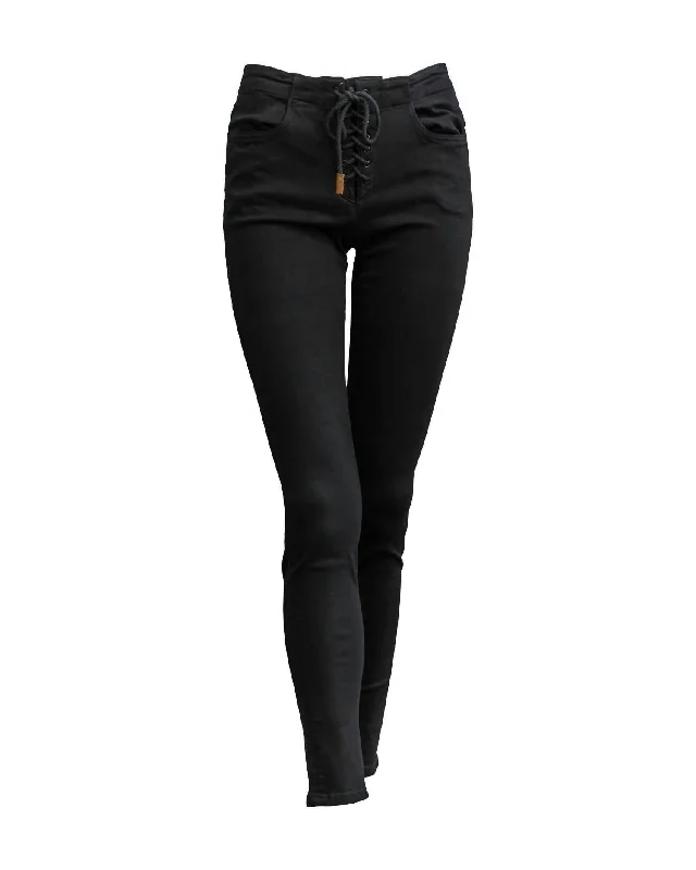 Corded Lace Le Skinny Jeans In Film Noir