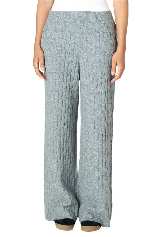 Dabble Cable Knit Pants In Grey