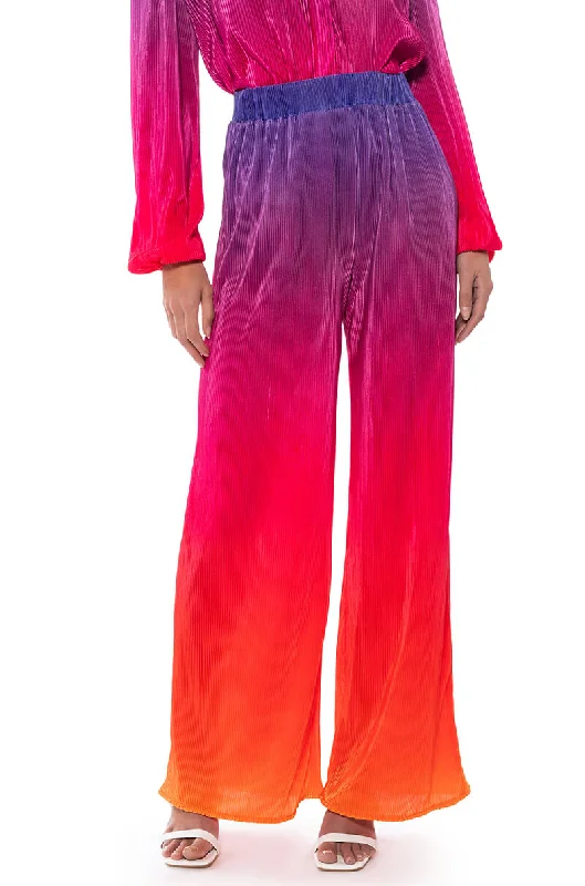 DAY TO NIGHT PLEATED SATIN WIDE LEG PANTS