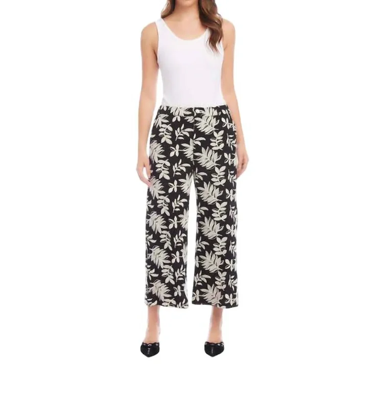 Rylie Crop Pant In Black/cream