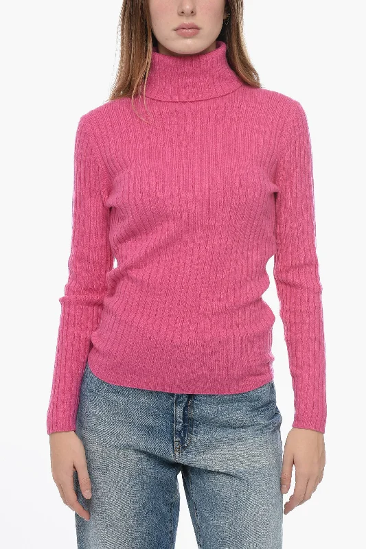 Allude Ribbed Cashmere Turtleneck Sweater