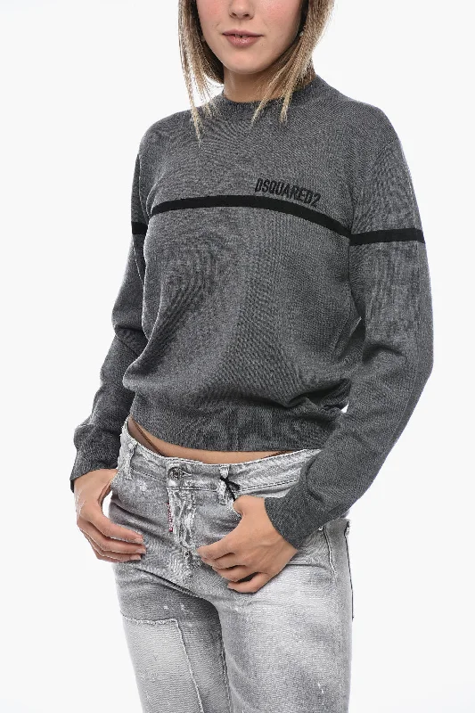 Dsquared2 Virgin Wool Pullover with Embroidered Logo