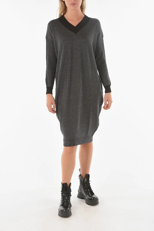 Ixos Knitted SWAPS Midi Dress with V Neckline