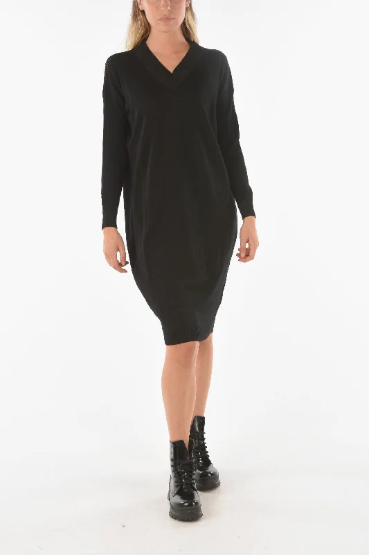 Ixos Knitted SWAPS Midi Dress with V Neckline