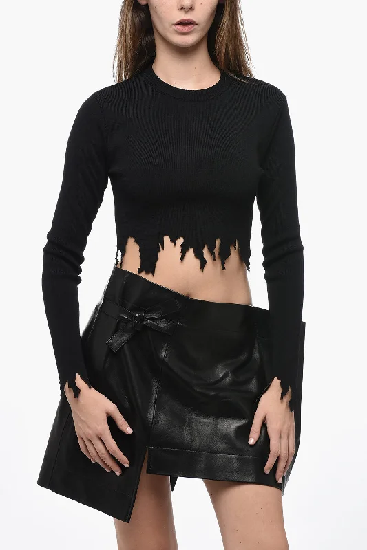 J.W.Anderson Ribbed Top with Laser-Cut Detailing