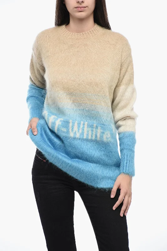 Off-White Mohair Blend HELVETICA Degradè Pullover