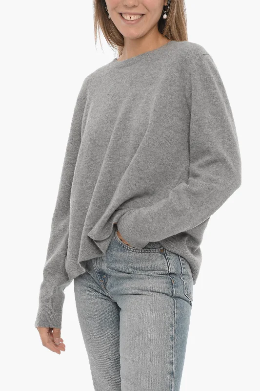 Sibel Saral Wool and Cashmere Crew-neck Sweater with Back Slit