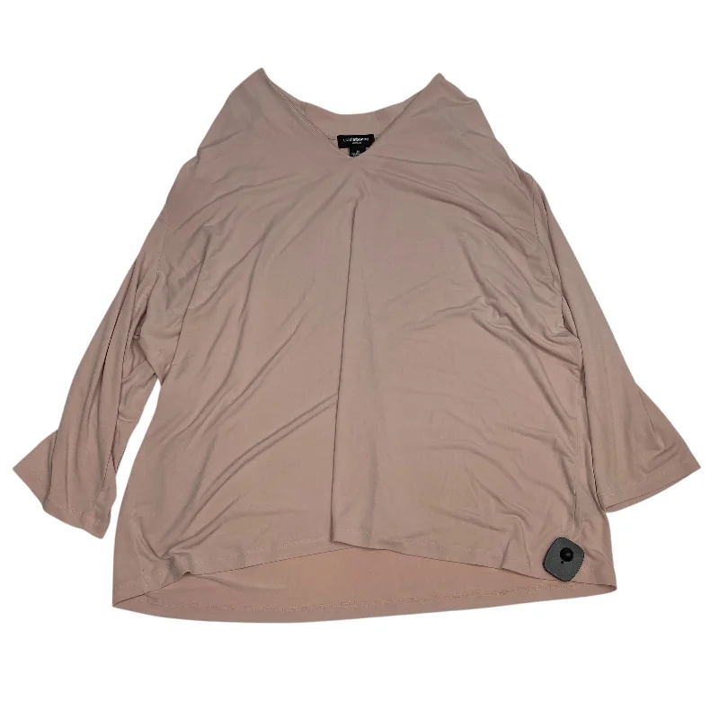 Top Long Sleeve Basic By Liz Claiborne In Pink, Size: 3x