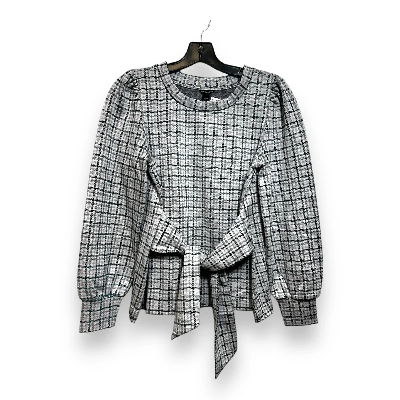 Top Long Sleeve By Ann Taylor In Plaid Pattern, Size: S