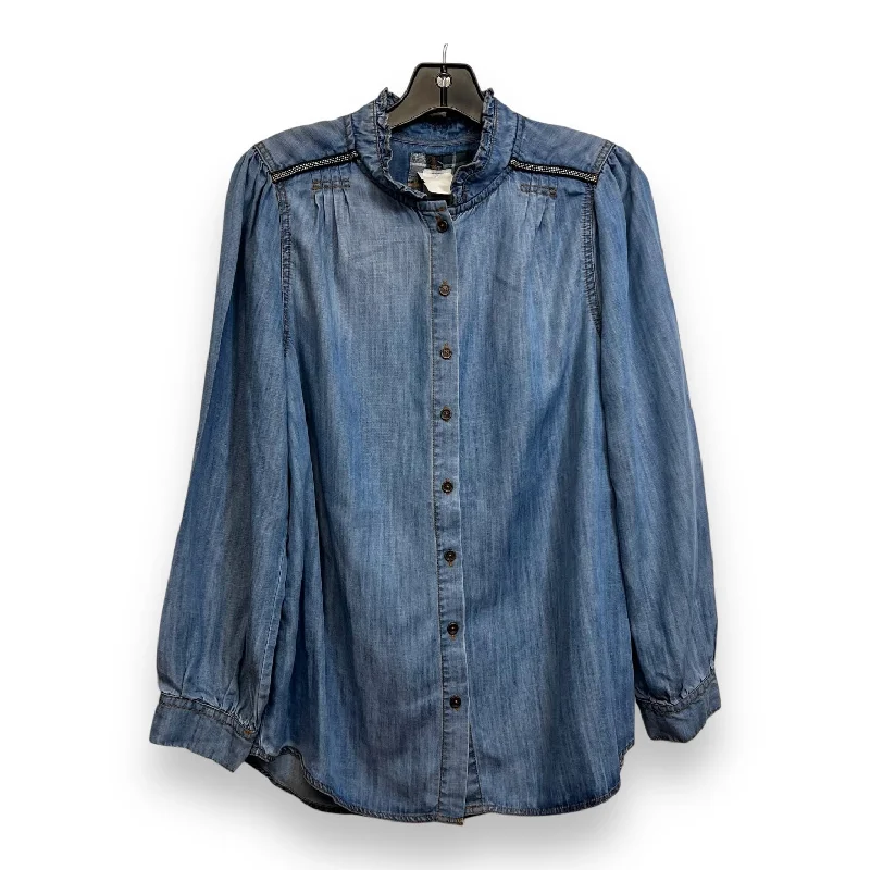 Top Long Sleeve By Clothes Mentor In Blue Denim, Size: S