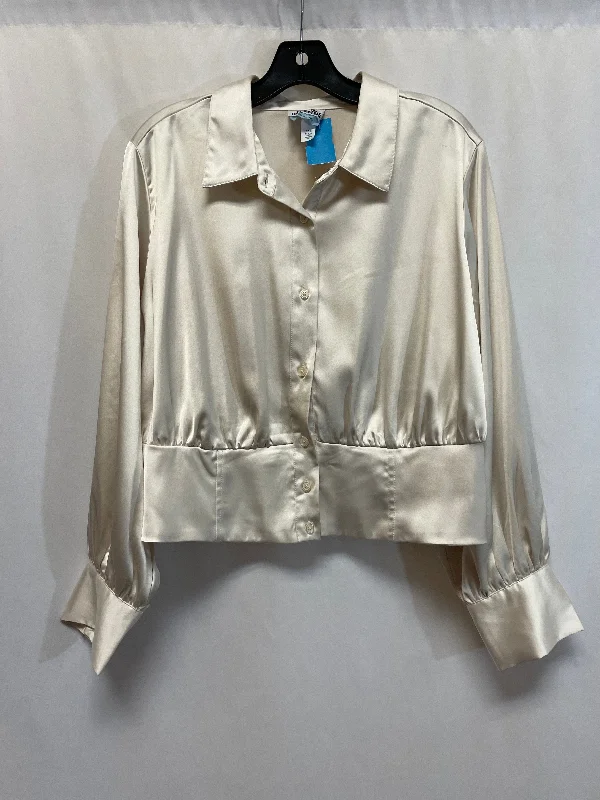 Top Long Sleeve By Clothes Mentor In Tan, Size: Xxl