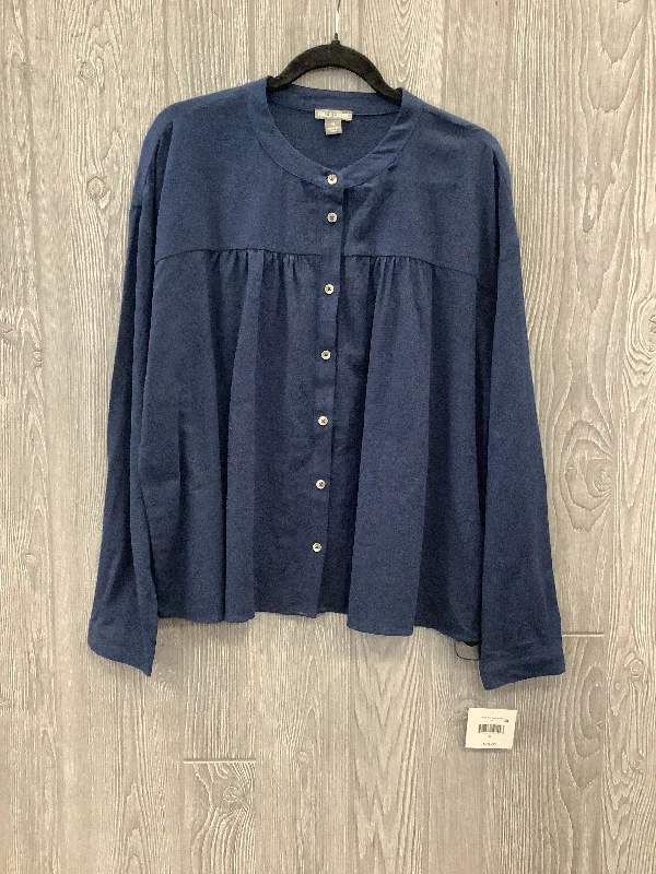 Top Long Sleeve By Falls Creek In Navy, Size: Xl