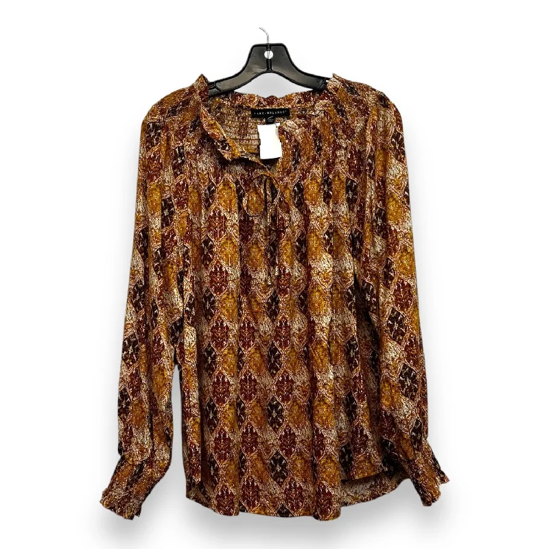 Top Long Sleeve By Jane And Delancey In Rust, Size: L