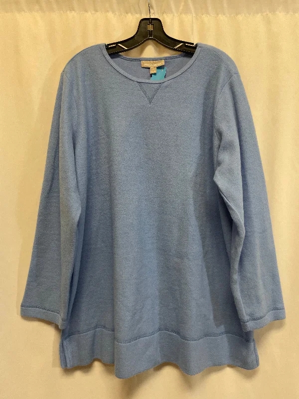 Top Long Sleeve By Woman Within In Blue, Size: 1x