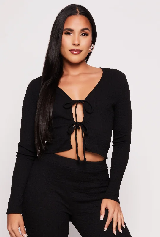 Double Tie Front Crop Top