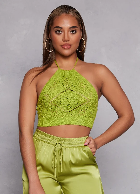 Crochet Cropped Halter Top