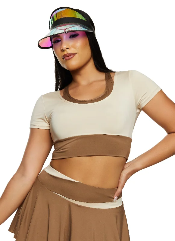 Color Block Active Crop Top