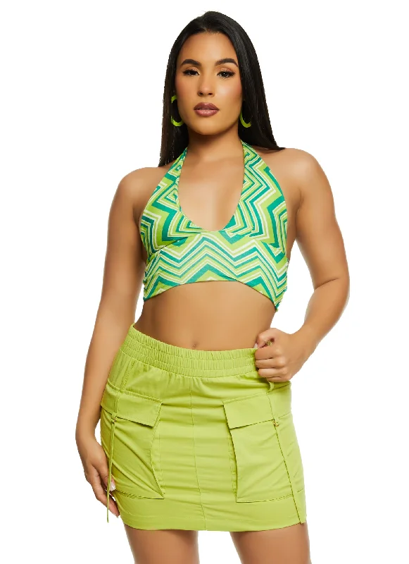 Almost Famous Plunge Halter Crop Top