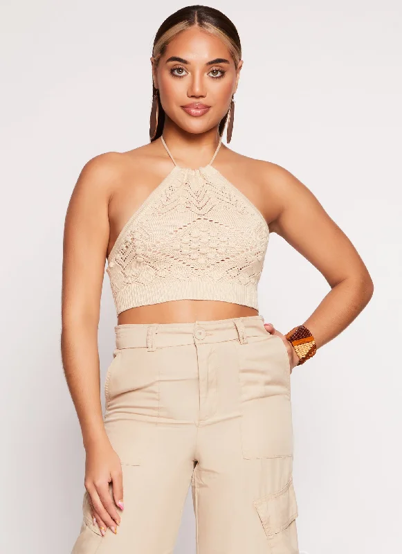 Crochet Cropped Halter Top